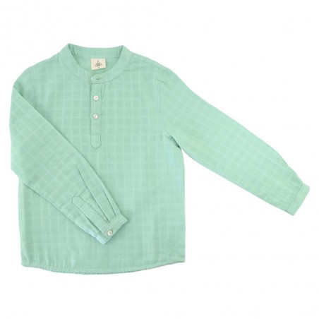 Chemise col mao lange vert Maxence