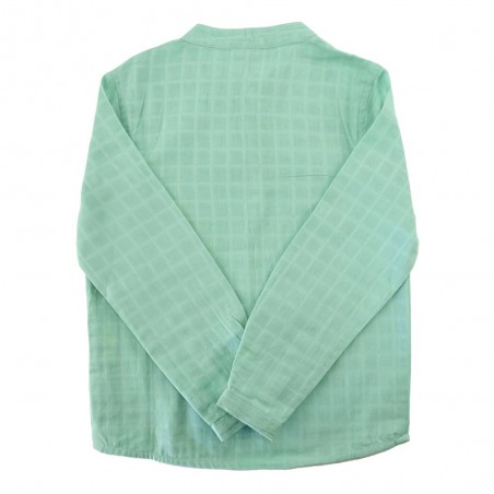 Chemise col mao lange vert Maxence