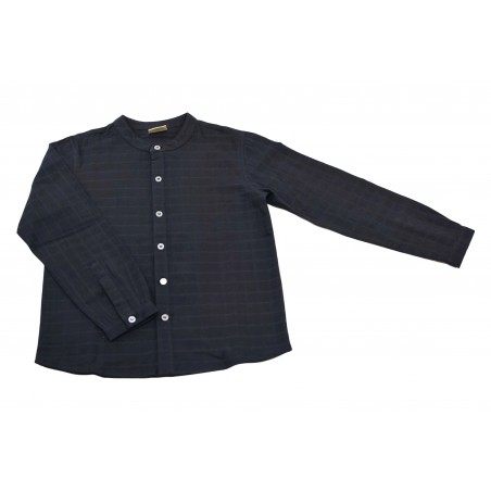 Chemise col mao lange bleu-gris Maxence Chemise col mao lange bleu-gris Maxence