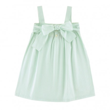 Robe à bretelles rayée vert Yseult Robe à bretelles rayée vert Yseult