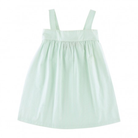 Robe à bretelles rayée vert Yseult Robe à bretelles rayée vert Yseult