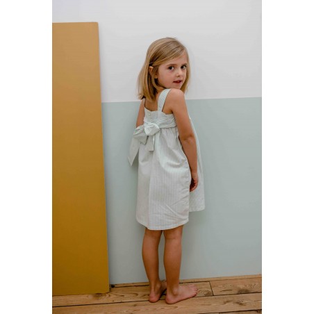 Robe à bretelles rayée vert Yseult Robe à bretelles rayée vert Yseult
