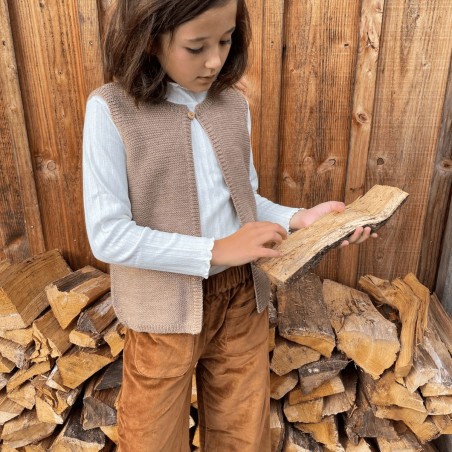 Gilet sans store manche beige