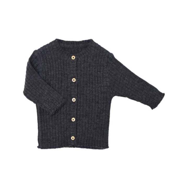 Victoire grey knit cardigan 100% wool