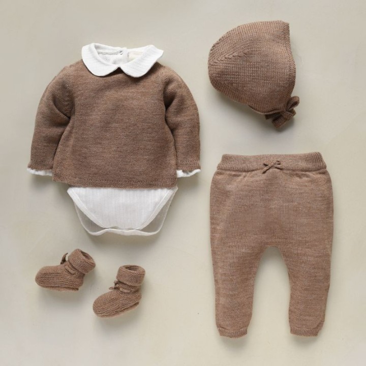 Ensemble Aimé tricot beige chiné