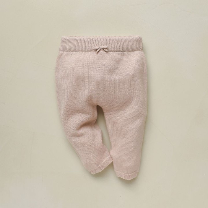 Leandre pink powder knit trousers - 100% wool