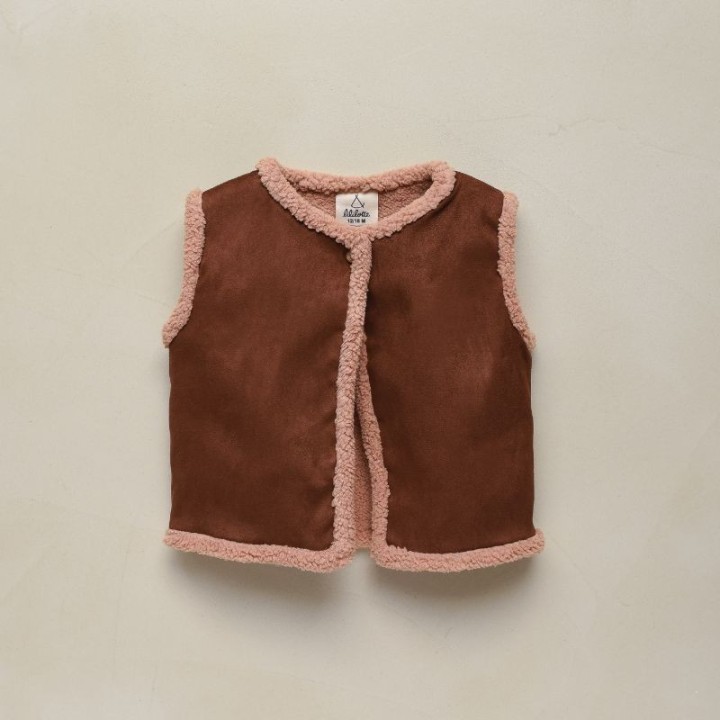 Agathe sleeveless cardigan in sherpa - baby
