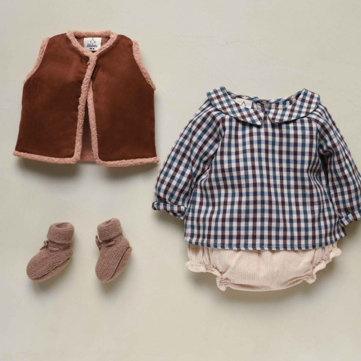 Agathe sleeveless cardigan in sherpa - baby