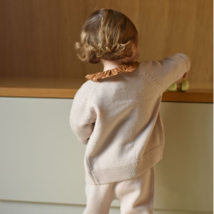 Cardigan Victorien rose poudré