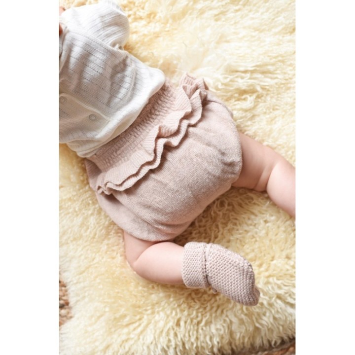 Socks powder pink knit 100% wool