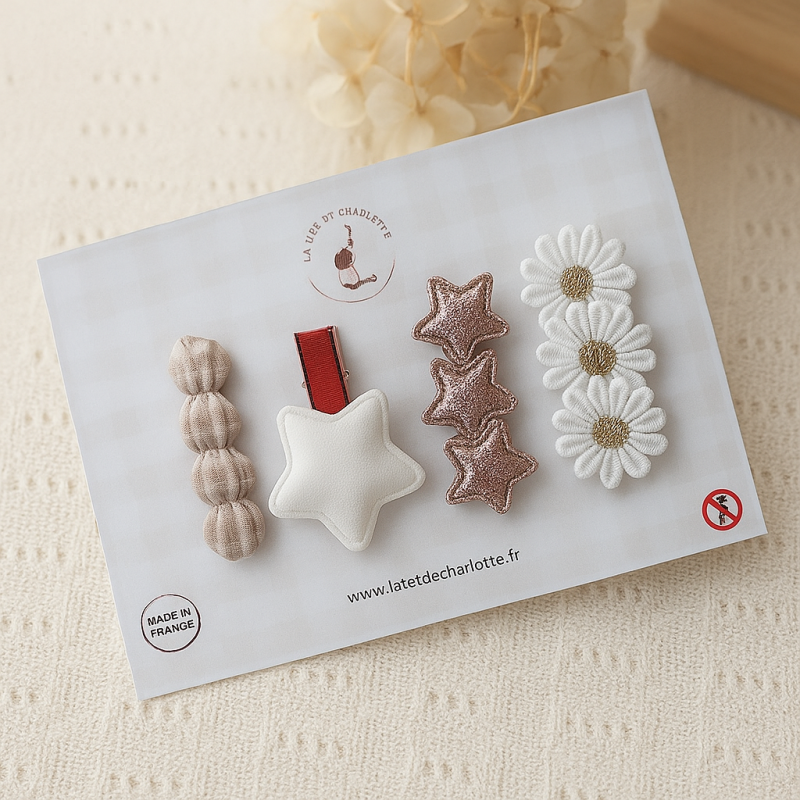 Lot de 4 barrettes white &...