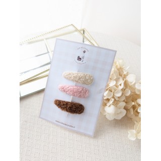 Lot de 3 barrettes moumoute