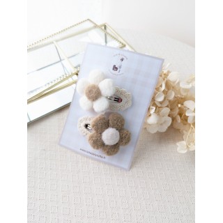 Duo de barrettes fleurs moumoute