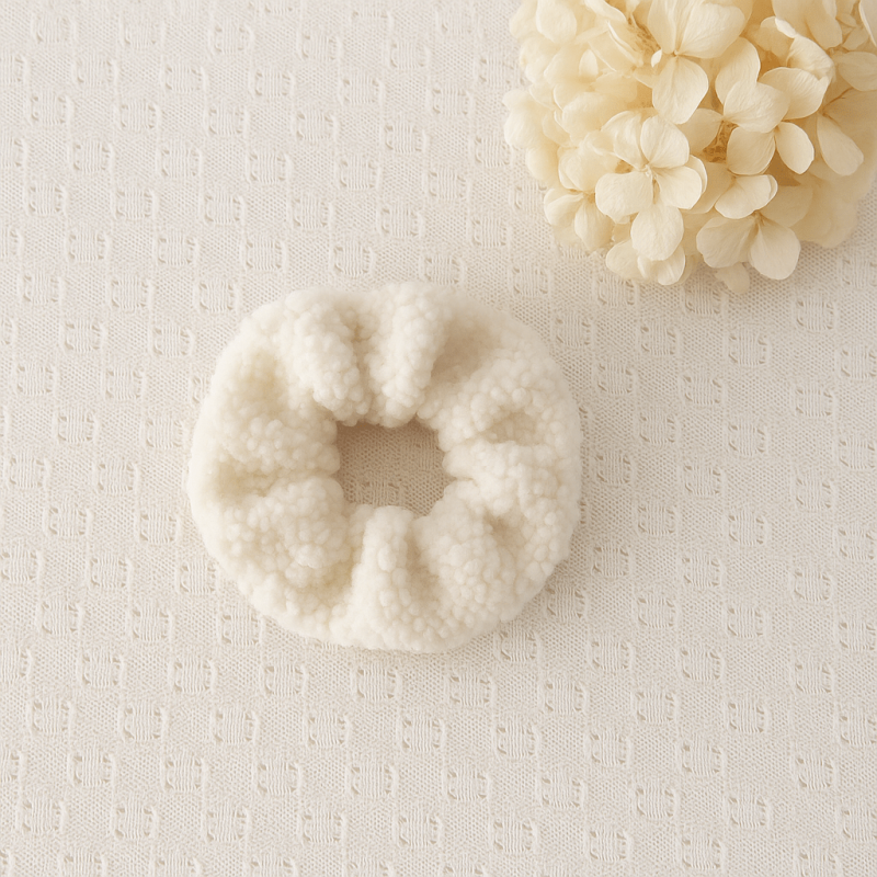 Chouchou bouclette écru