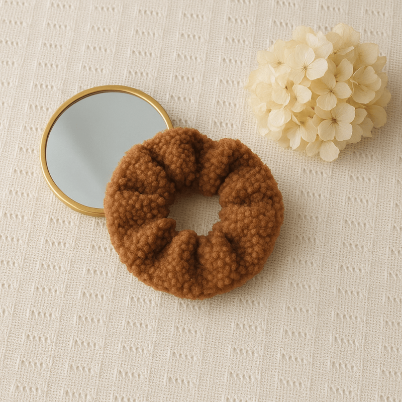 Chouchou bouclette caramel