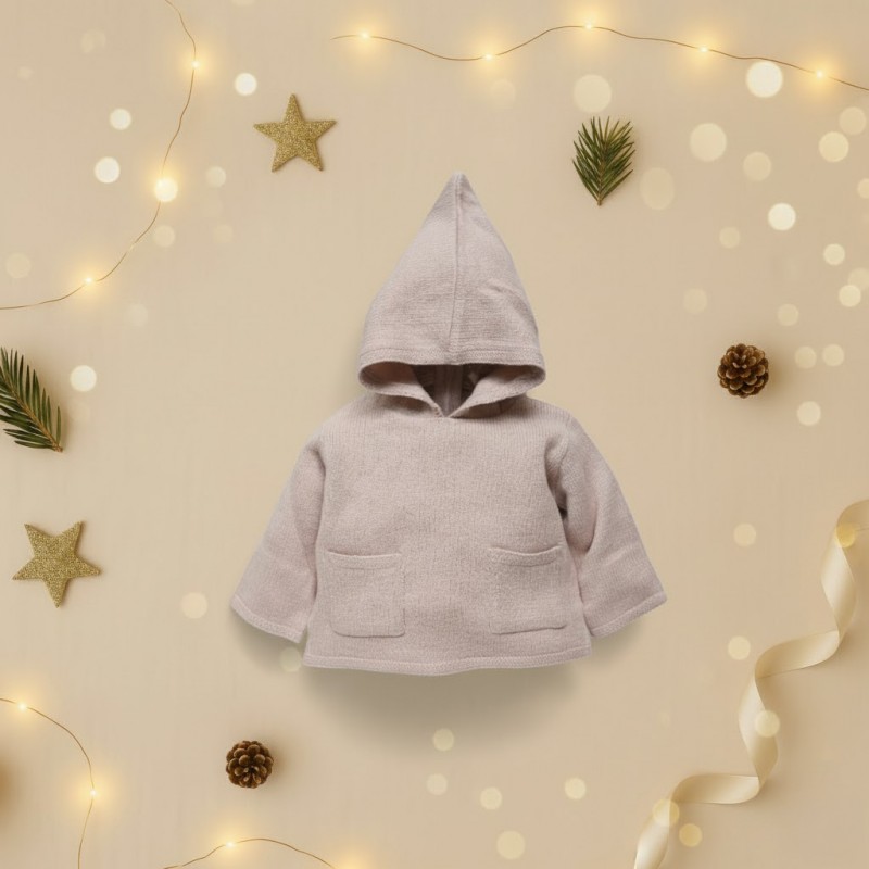 Burnous pink poweder knit...