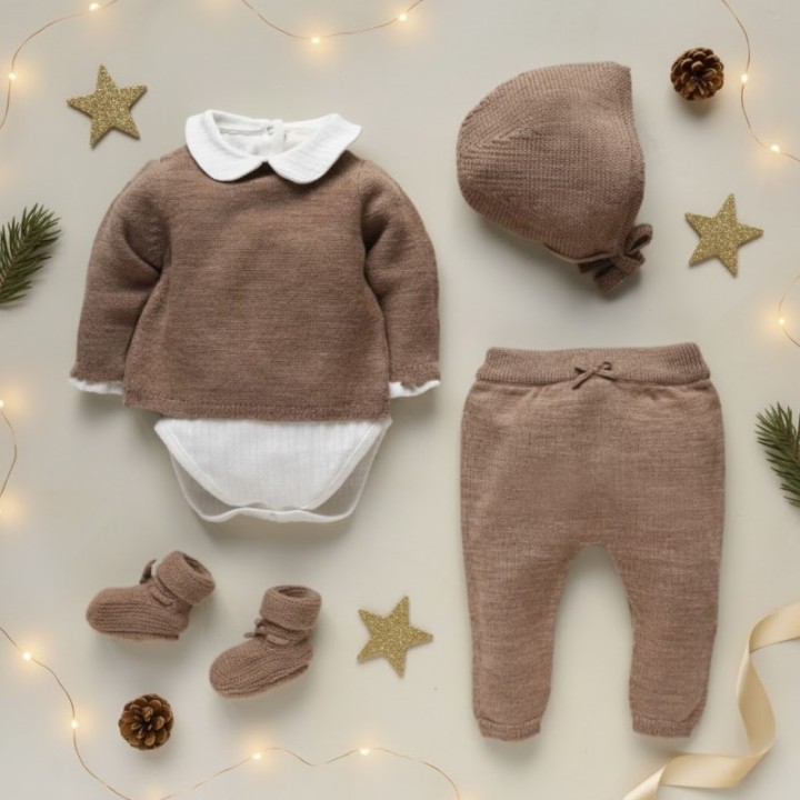 Ensemble Aimé tricot beige chiné