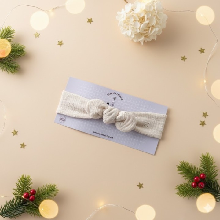 Bandeau broderie anglaise