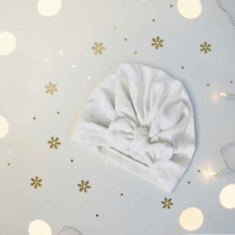 Turban jersey pointelle écru