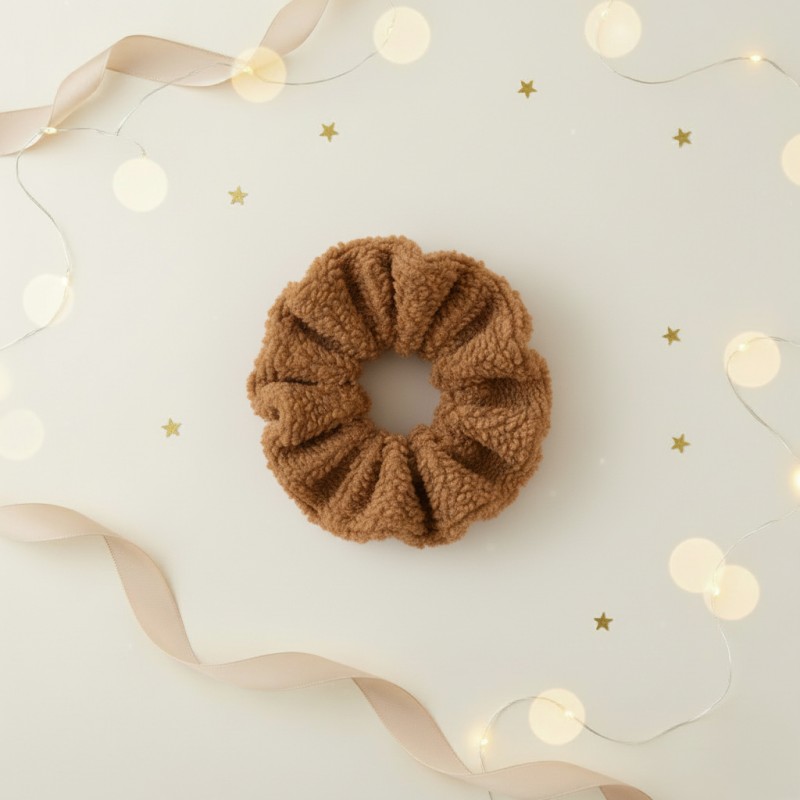 Chouchou bouclette caramel