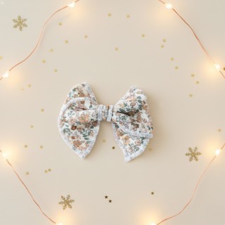 Barrette noeud fleurs vintage