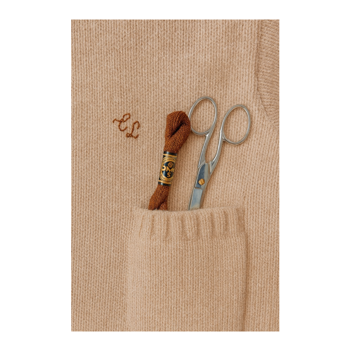 Burnous Anatole tricot laine rose poudré